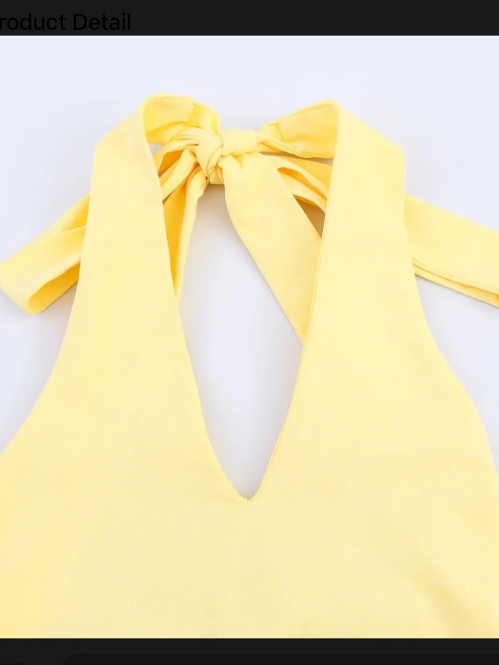 Zara Light Yellow Halter V-Neck Maxi Dress - Picture 4 of 5